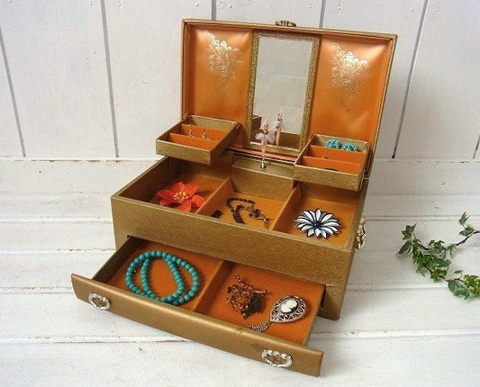 【LADY BUXTON】バレリーナ人形&オルゴール付きアンティーク・ジュエリーボックス/宝石箱