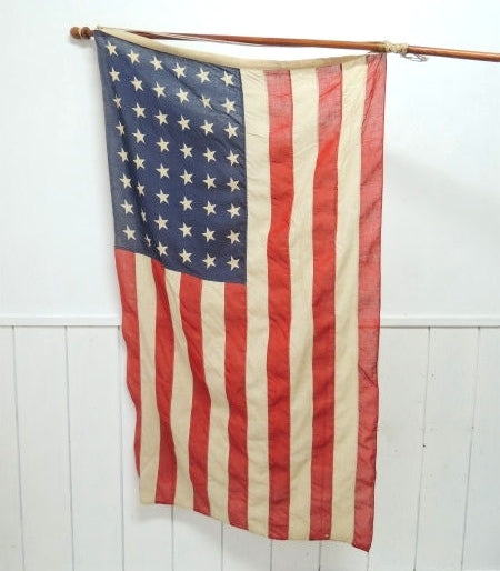 48スター★旗 1912〜1959年・木製ポール付き・特大・ヴィンテージ・アメリカンフラッグ・星条旗