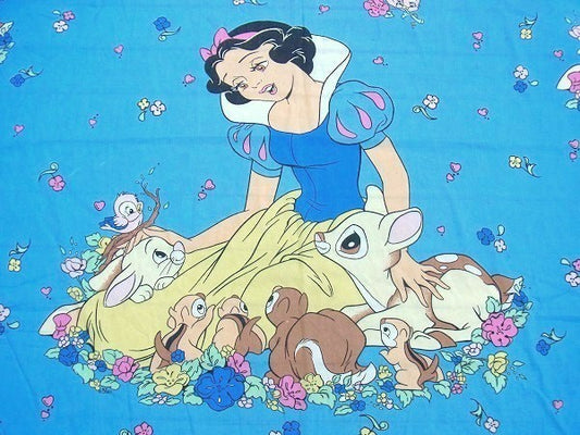 【白雪姫と森の動物たち】ディスニー・大柄・ユーズドシーツ(ボックスタイプ) USA