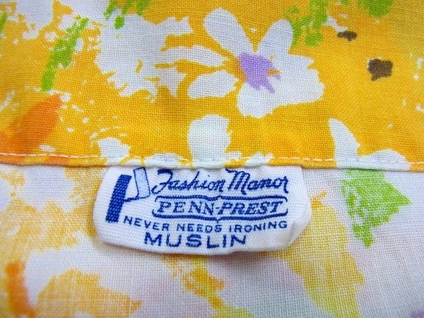 【Pennys】パステルカラーの花柄・ヴィンテージ・フラットシーツ(1/2) USA