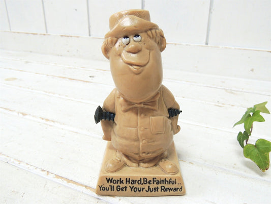 ボルトを持った男性・1970's・ヴィンテージ・メッセージドール/人形 USA