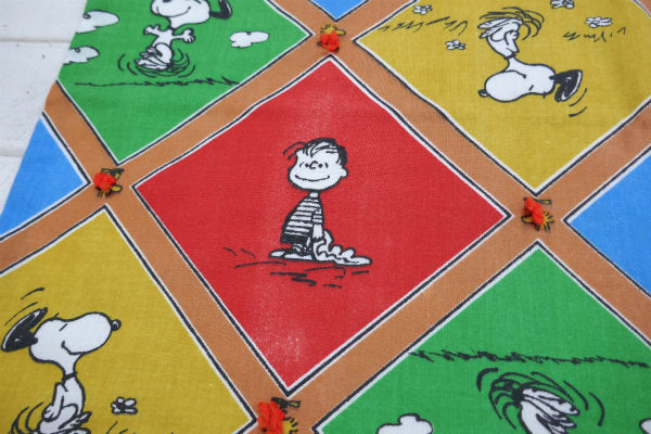 スヌーピー ピーナッツの仲間 ピーナッツギャング パネル柄 70's ヴィンテージ タペストリー