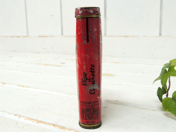 【UNION LEADER】イーグル柄・赤色・アンティーク・OLD・タバコ缶/ブリキ缶 USA