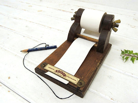 【CORDLESS EDISON CALCULATOR】木製・アンティーク・メモホルダー