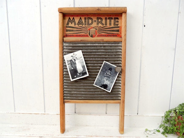 MAID-RITE 木製×メタル製・シャビー・ヴィンテージ・ウォッシュボード・洗濯板 USA
