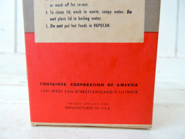 【VAPOCAN】⑥デッドストック・紙製・50's・ヴィンテージ・フリーザーコンテナ/保存容器・箱