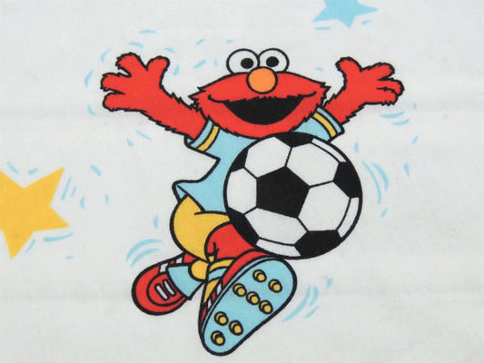 【エルモ】セサミストリート・スポーツ柄・ベビーサイズ・ユーズドシーツ USA
