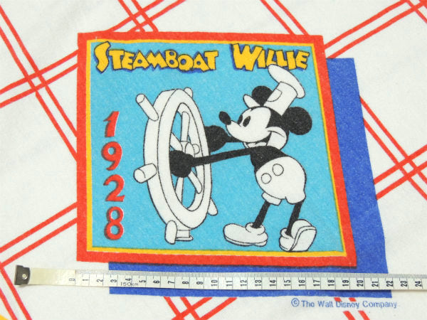 【ミッキーマウス】蒸気船ウィリー&ファンタジア・ヴィンテージ・USEDフハーフシーツ(上半分)
