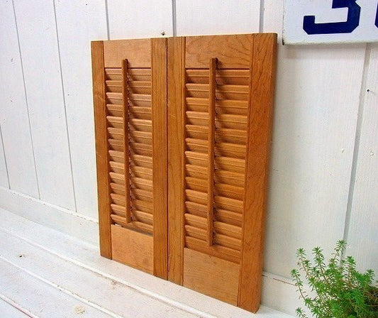 小さな木製・アンティーク・ルーバー/ヴォレー/シャッター/建具 USA