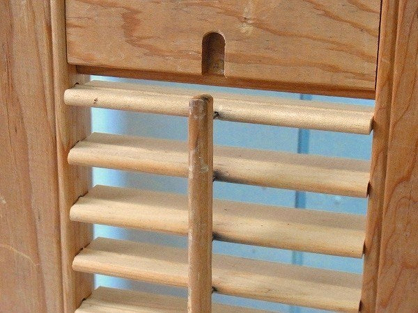 小さな木製・アンティーク・ルーバー/ヴォレー/シャッター/建具　USA