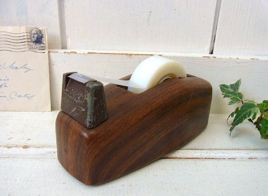 【Scotch】3M・スコッチ・ウッド柄・ヴィンテージ・テープカッター/テープディスペンサー USA