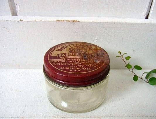 【WHITTEMORE】サドルソープ・ヴィンテージ・ガラス容器/ビン USA