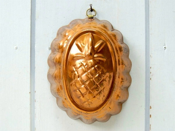 Tagus ポルトガル・銅製・パイナップル・ヴィンテージ・モールド・菓子型・壁飾り キッチン雑貨