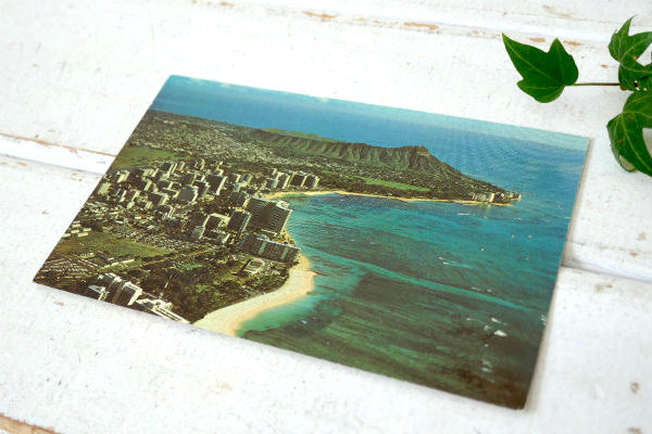 1950年代・ハワイ・ワイキキビーチ&ダイヤモンドヘッド 風景・写真・ビンテージ・ポストカード・葉書