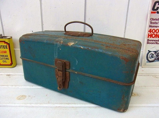 メジャー付き・3段式・ヴィンテージ・ツールボックス/工具箱 USA