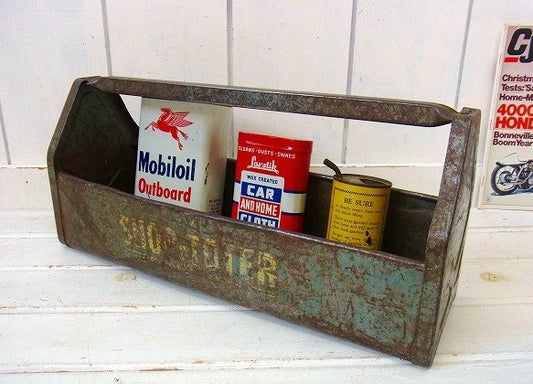 【SHOP TOTER】スチール製・ヴィンテージ・ツールケース/工具箱/ツールバスケット USA