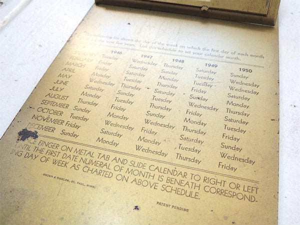 BABSON Surge ミルク 牛乳 カレンダー付き・メタル製・ノベルティ・40s アンティーク・バインダー・クリップボード