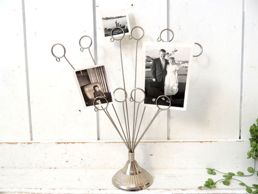 USA!メタル製・ヴィンテージ・ワイヤー10本カードホルダー/フォトスタンド