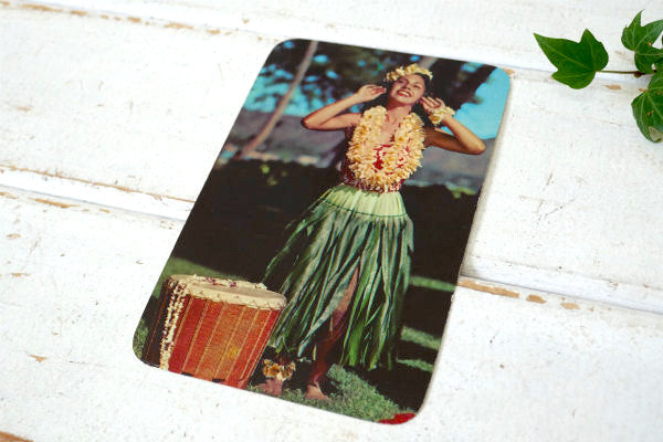 1950年代　ハワイアン　フラガール　美女　ヴィンテージ　ポストカード　ホノルル　絵葉書・印刷物