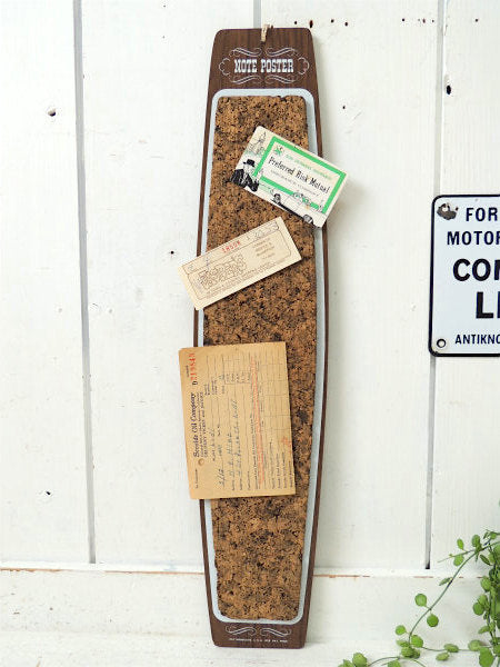 【NOTE POSTER】USA!ウッド柄・ヴィンテージ・コルクボード/ミッドセンチュリー