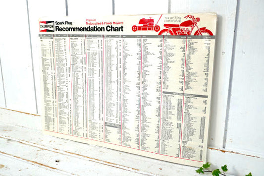 CHAMPION チャンピオン スパークプラグ バイク ビンテージ チャート表 US ガレージ 看板
