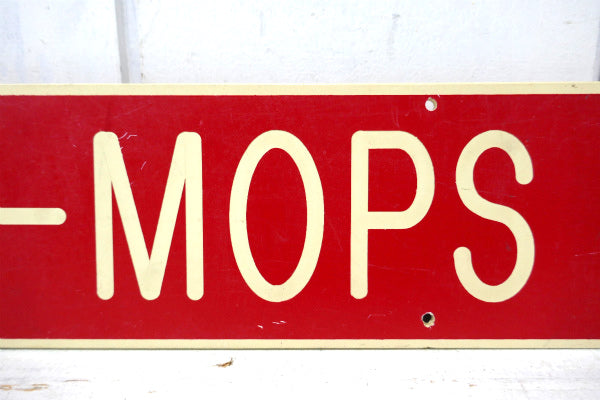 BROOMS MOPS ほうき モップ 赤 ヴィンテージ サイン 両面サイン 看板 プレート USA