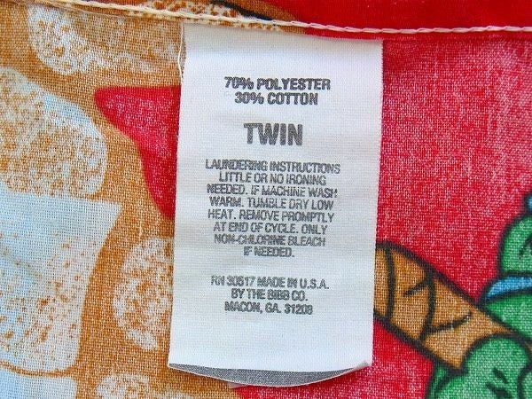 【ミュータント タートルズ】80’sヴィンテージ・ユーズドシーツ(フラットシーツ) USA