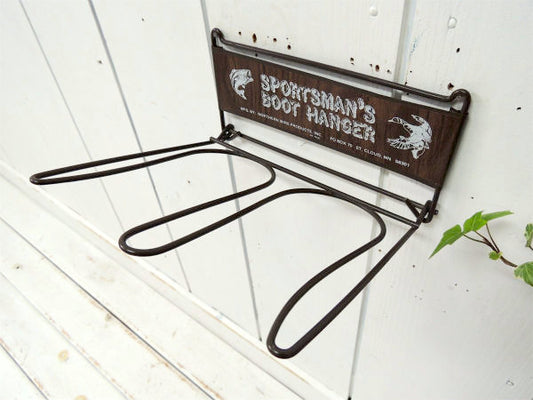 【SPORTSMAN'S】ウッド柄・壁掛け式・メタル製・ヴィンテージ・ブーツセーバー/ブーツハンガー