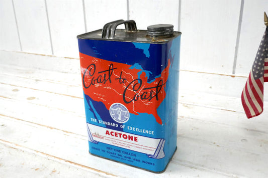 USA地図 COAST TO COAST アメリカン ヴィンテージ・缶・カリフォルニア・ガレージ