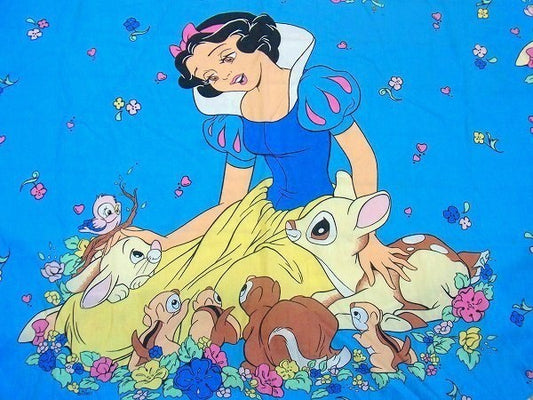 【白雪姫と森の動物たち】ディスニー・大柄・ユーズドシーツ(ボックスタイプ) USA