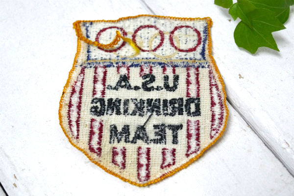 USA DRINKING TEAM 1970s アメリカンジョーク オリンピック ヴィンテージ 刺繍 ワッペン US