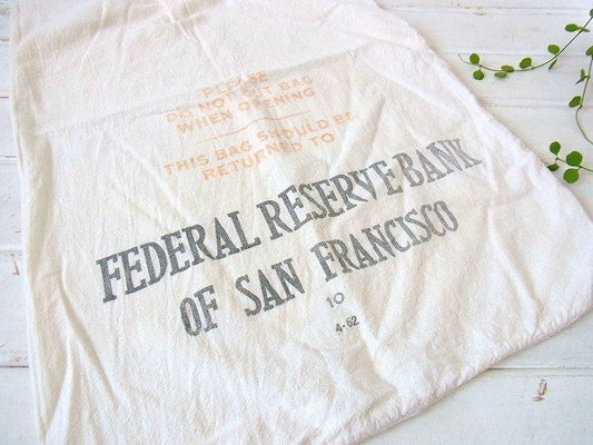 サンフランシスコ連邦準備銀行のヴィンテージ・コイン袋/布袋 USA