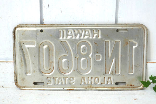 HAWAII ハワイ・アロハ・アメ車・イエロー・ビンテージ・ナンバープレート カーライセンス USA
