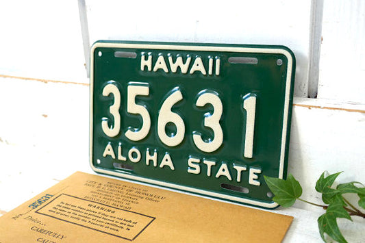 1960年代 ハワイ・バイク用・ヴィンテージ・ナンバープレート・オリジナル・封筒付き・新品・未使用