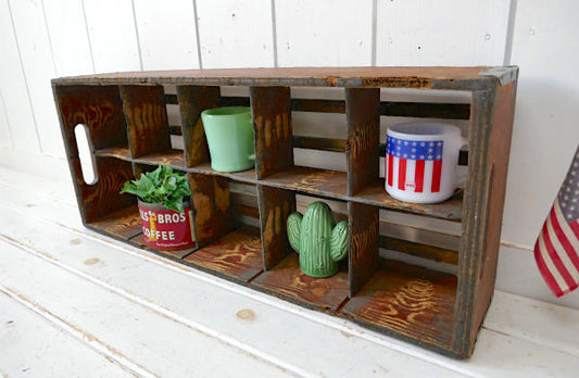 アーリーアメリカン・インデックスホルダー&仕切り付き・アンティーク・木箱・ウッドボックス・引き出し