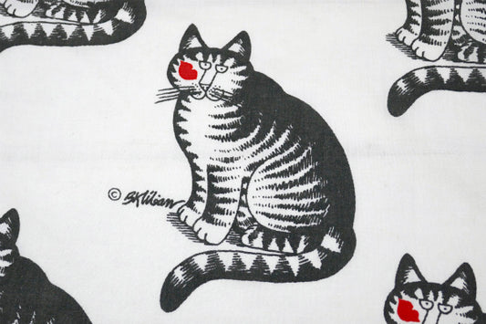 クリバンキャット・キスマーク・猫・ヴィンテージ・ユーズドシーツ(ボックスタイプ)USA