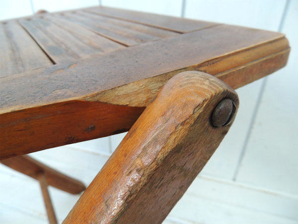 【USA・木製】アンティーク・フォールディングチェア・折り畳みイス・椅子・インテリア家具