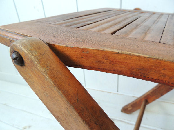 アメリカ製・アンティーク・木製チェア/フォールディングチェア/折り畳みイス/椅子③