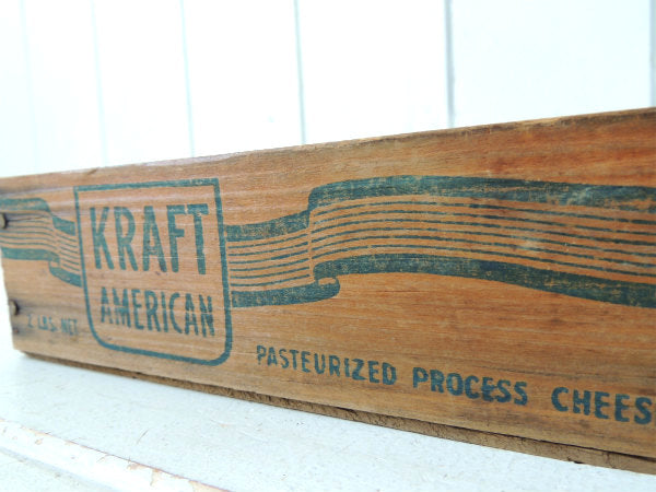 【KRAFT AMERICAN】②クラフト社・全面ロゴ入り・木製・アンティーク・チーズボックス/木箱