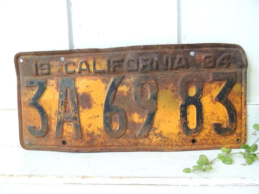 【カリフォルニア州・1936年】ヴィンテージ・ナンバープレート/カーライセンスプレート USA
