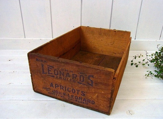 アプリコット・フルーツ・木製アンティーク・ウッドボックス/木箱 USA