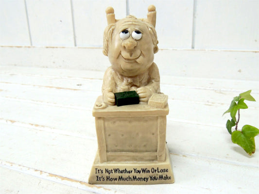 ドル札を持つ男性・1970's・ヴィンテージ・メッセージドール/人形 USA