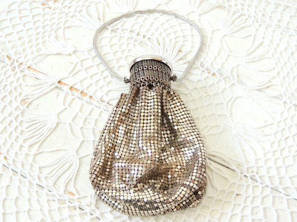 WHITING&DAVIS】メタル製・シルバー・ヴィンテージ・メッシュバッグ