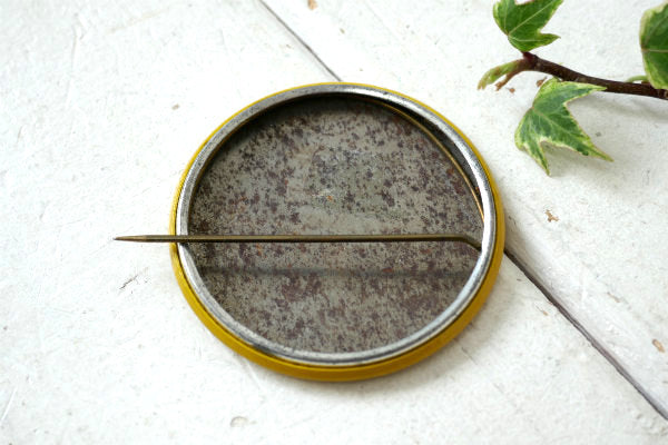 I HAVE MY HAVE YOU? メッセージ ヴィンテージ イエロー 缶バッジ USA ファッション アクセサリー