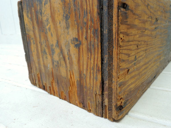 木製×アイアン製・シャビーなヴィンテージ・ツールボックス/キャリーケース/木箱/工具ケース USA