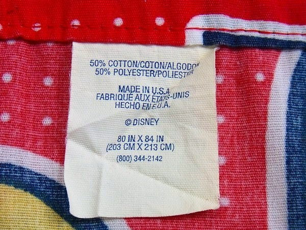 ミッキーマウス USA ディズニー・カラフル レッドカラー 水玉柄・ヴィンテージ・カーテン 生地