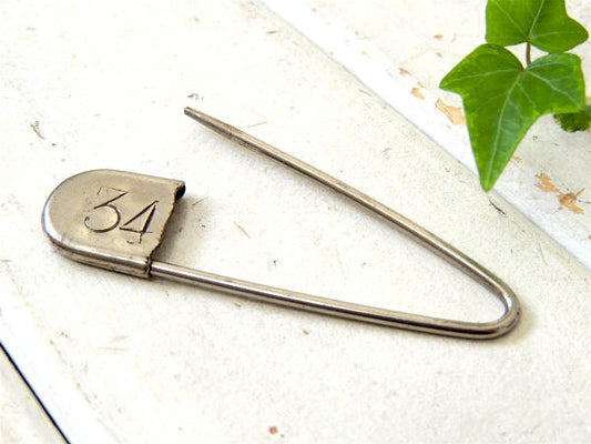【34】ナンバー入り・ヴィンテージ・ランドリーピン・安全ピン・キータグ・USA