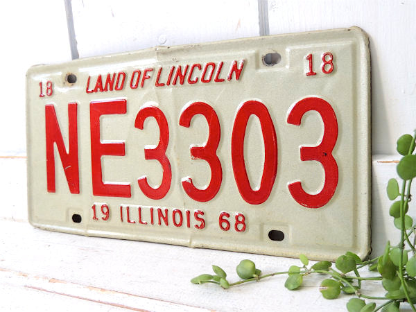【1968年・ILLINOIS】②イリノイ州ヴィンテージ・ナンバープレート・カーライセンス