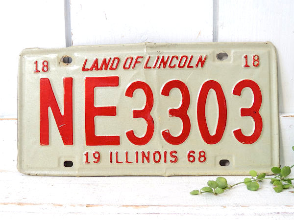 【1968年・ILLINOIS】②イリノイ州ヴィンテージ・ナンバープレート・カーライセンス