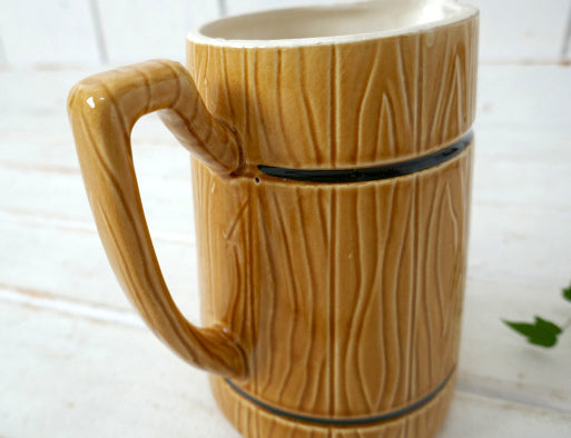 60s Royal Sealy・COFFEE・ウッド柄・陶器・ビンテージ・コーヒーポット・ピッチャー